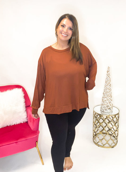 Classic Crew Top in Hazelnut - Reg/Curvy