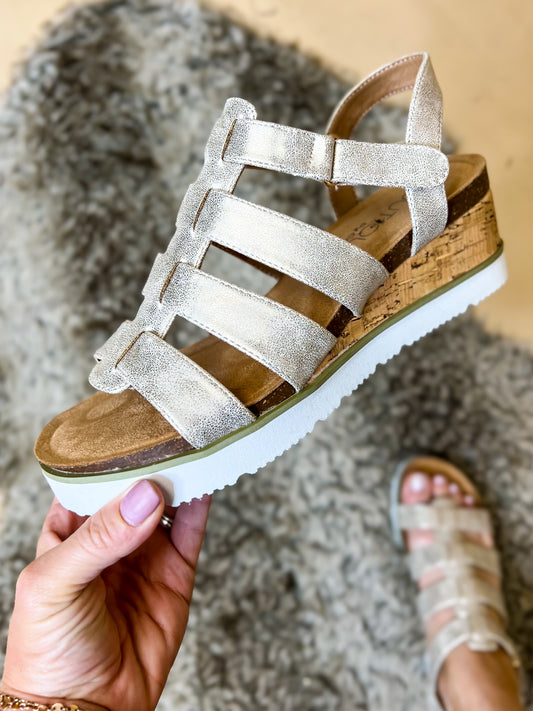 Black Friday Deal- Corky's Gold Metallic Fantasy Sandals