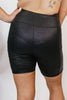 Staple Piece Biker Shorts In Shiny Black - Reg & Curvy