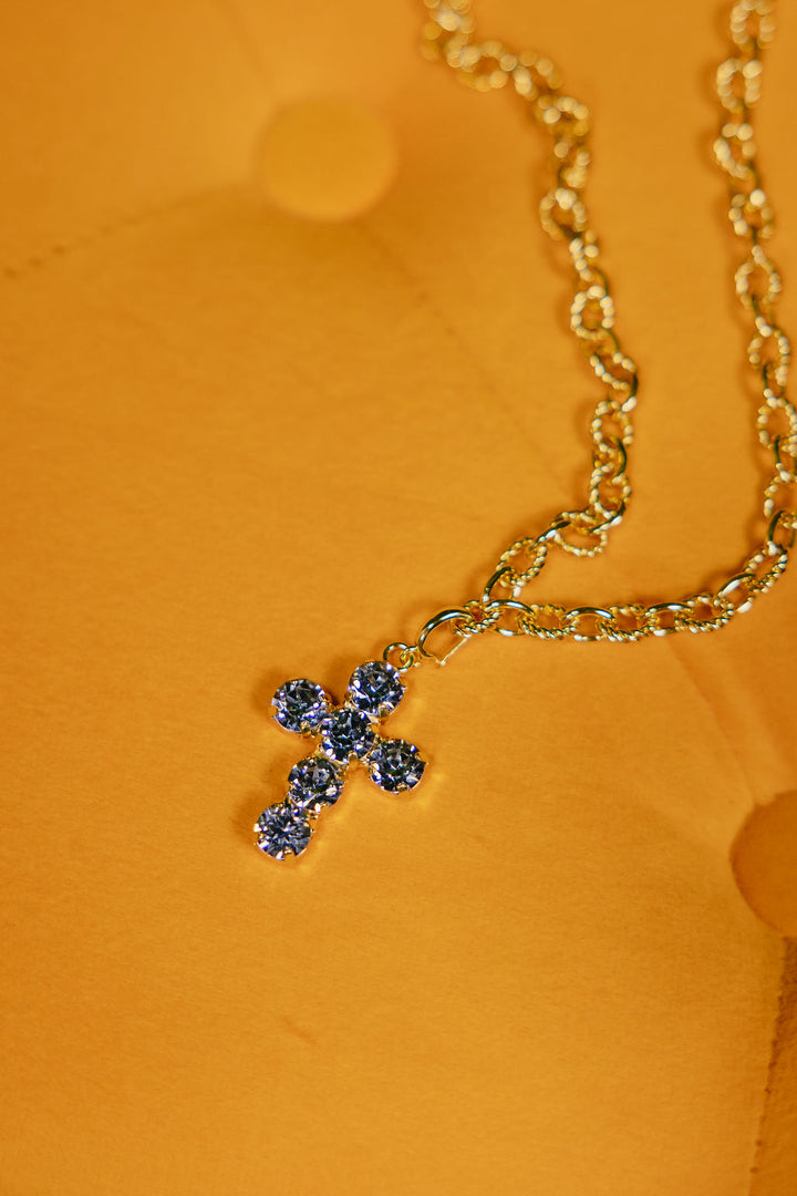 Mini Cross Charms in Gold Sky