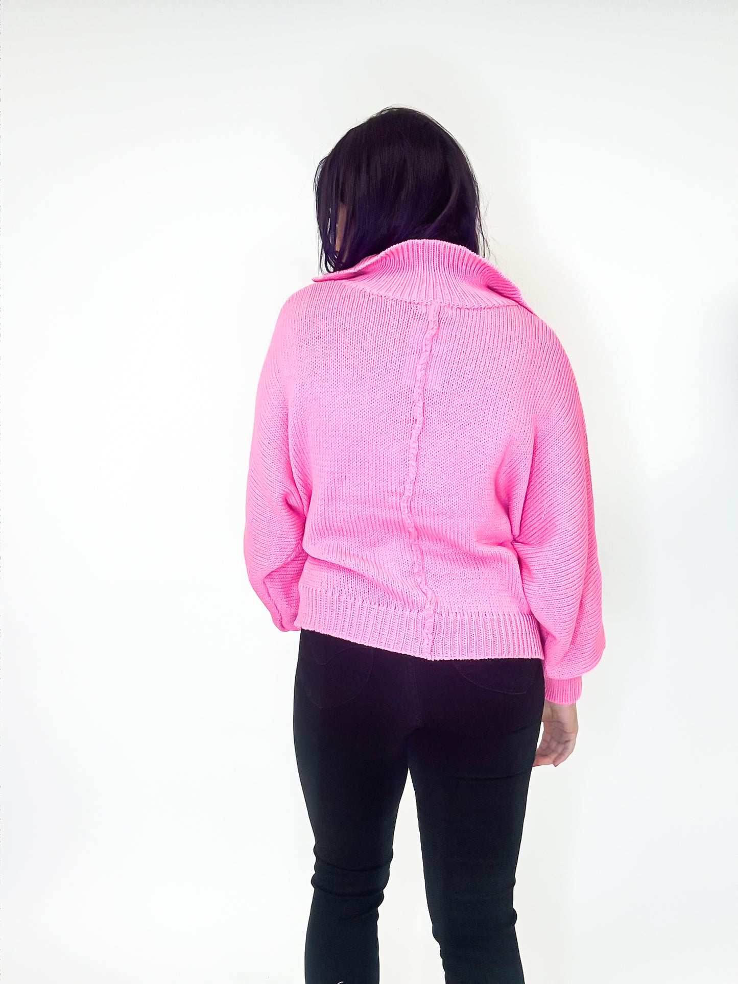 Sophisticated Pearl Sweater in Bubblegum Pink