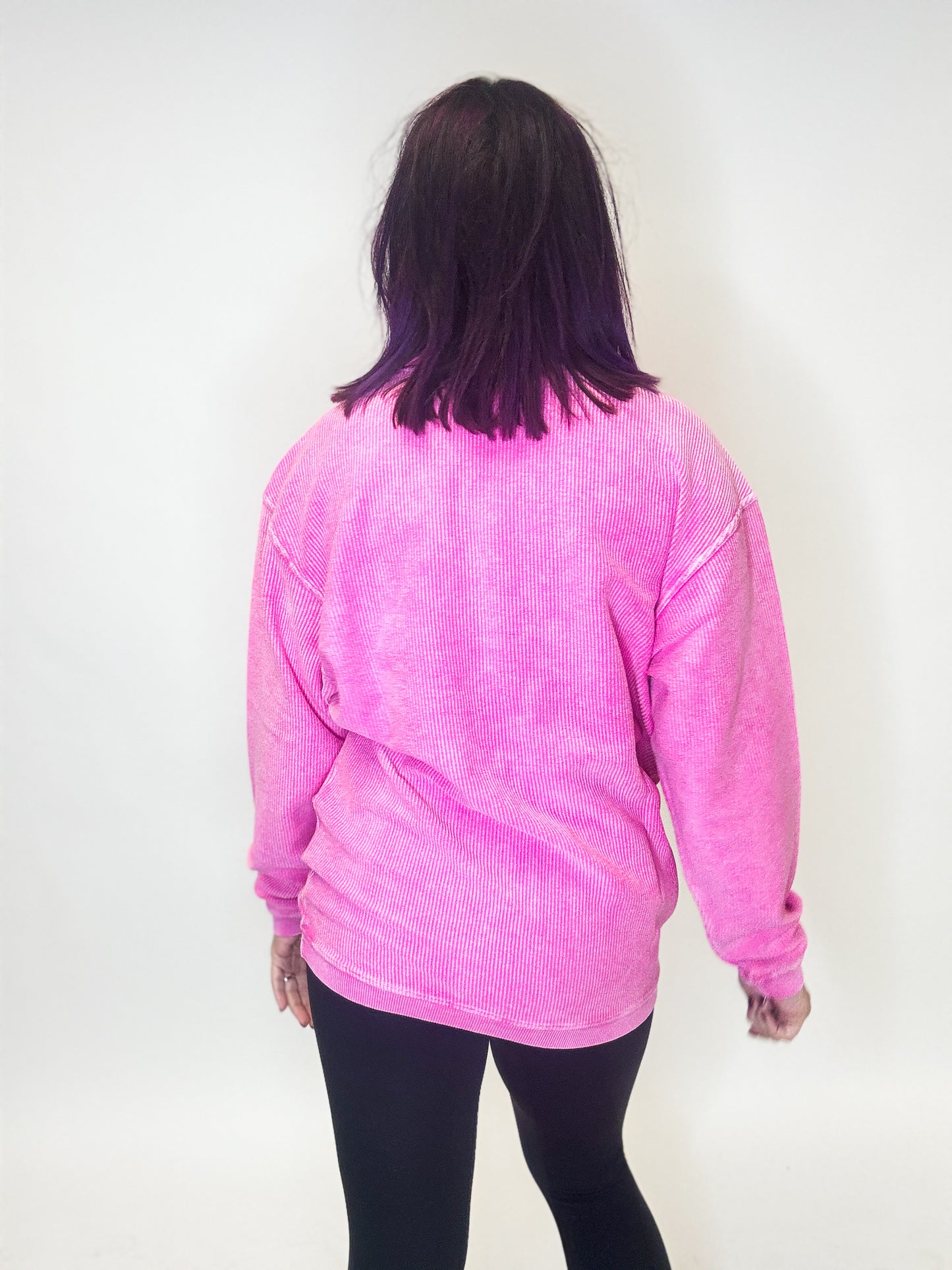 Sweat-shirt à cordon rose foncé