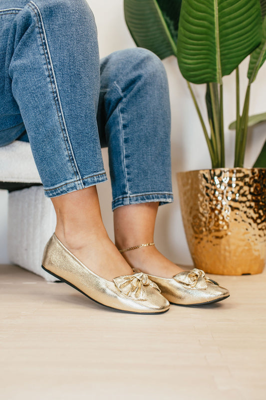 Corky's Gold Crinkle Metallic Sugar Rush Flats