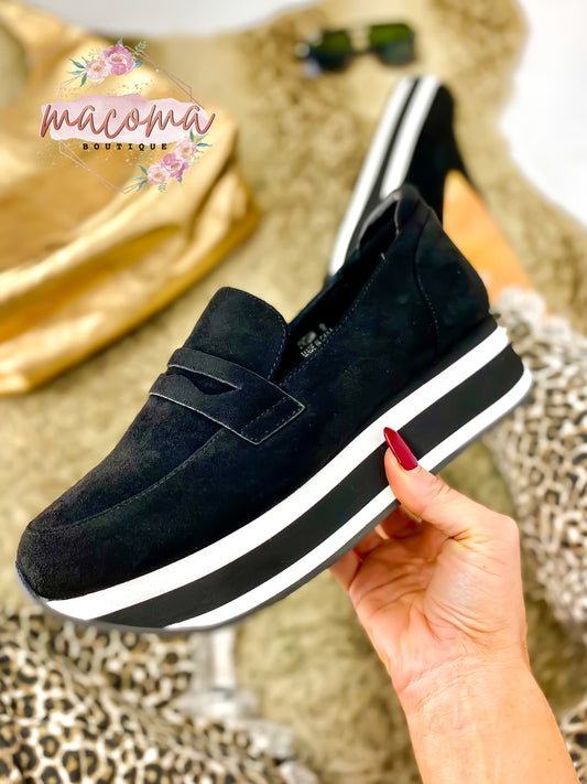 Corky's Black Faux Suede Sheesh Shoes