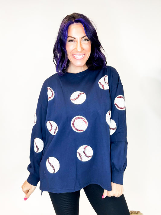 Glitter Field Baseball Top