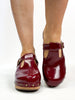 Corky's Dark Red Crinkle Patent In The Moment Wedges