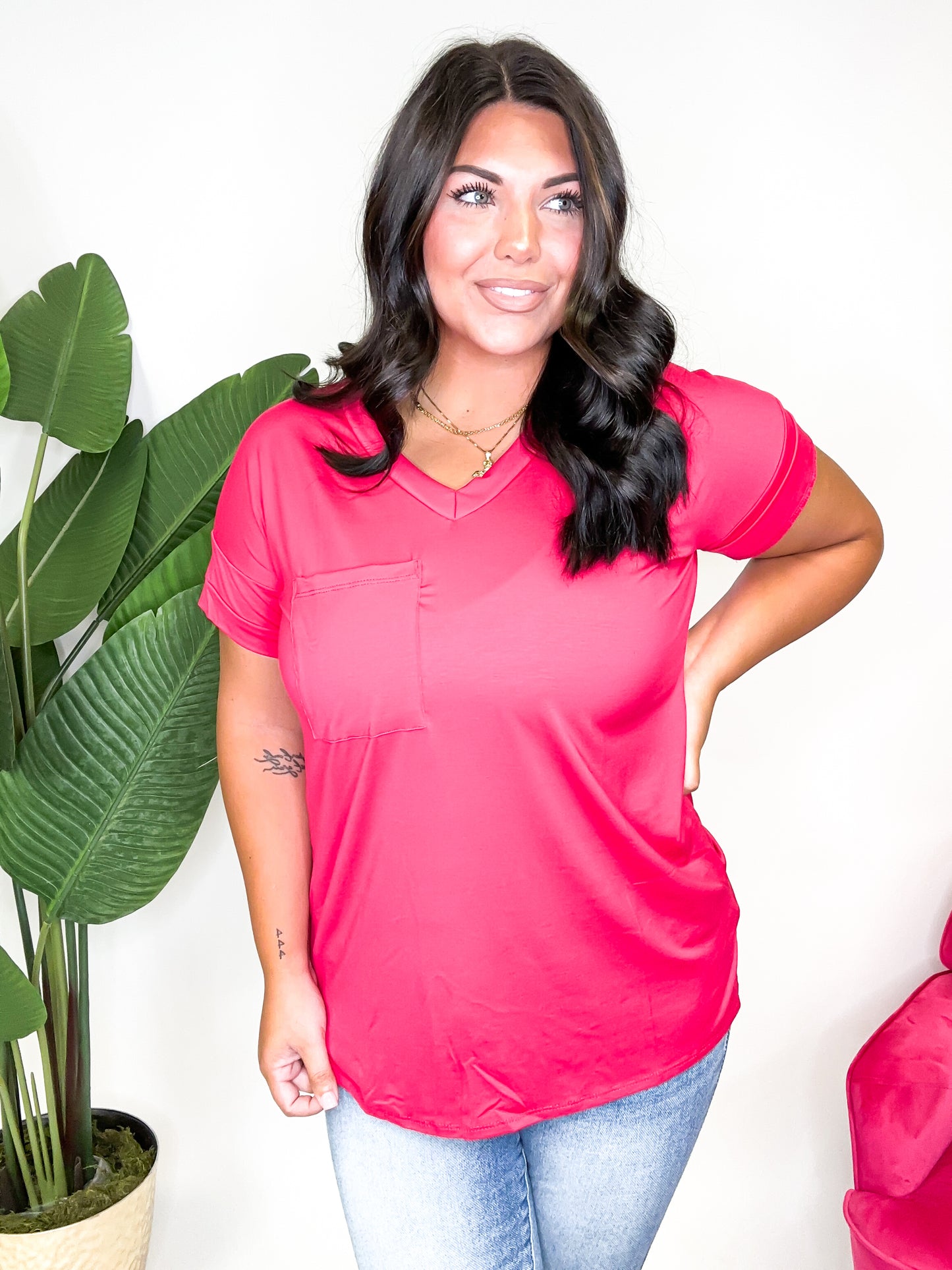 Best Boyfriend Ever Top in Magenta - Reg/Curvy FINAL SALE