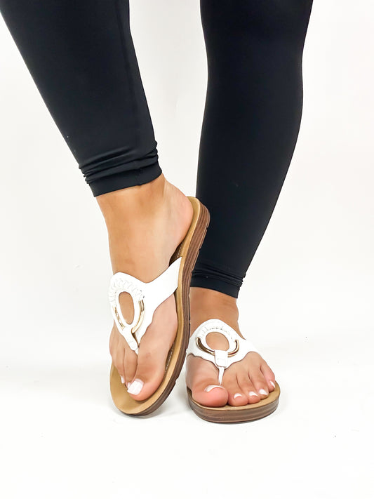 Corky's White Ring My Bell Sandals