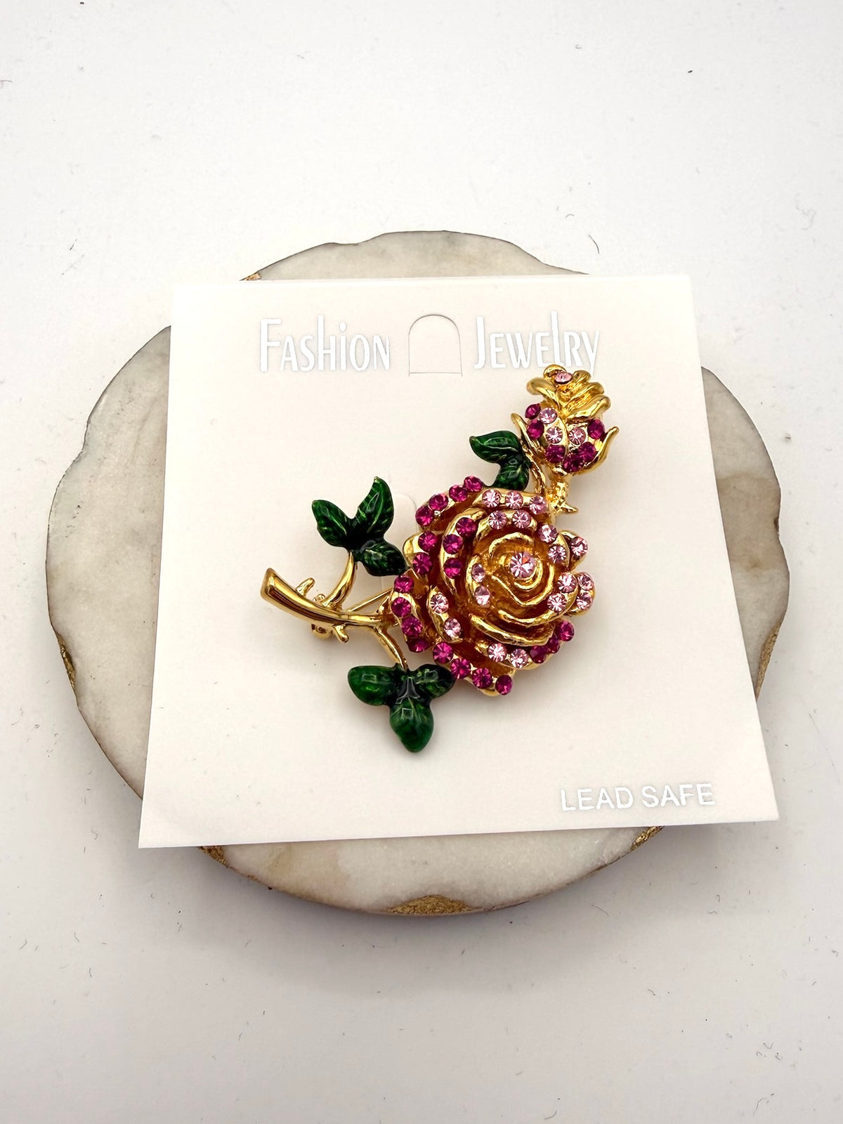 Rose Brooch in Pink Mix