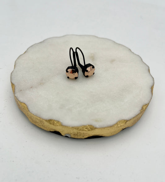 Tova Oakland Hook Earrings in Smutt Rose Gold Stones - FINAL SALE