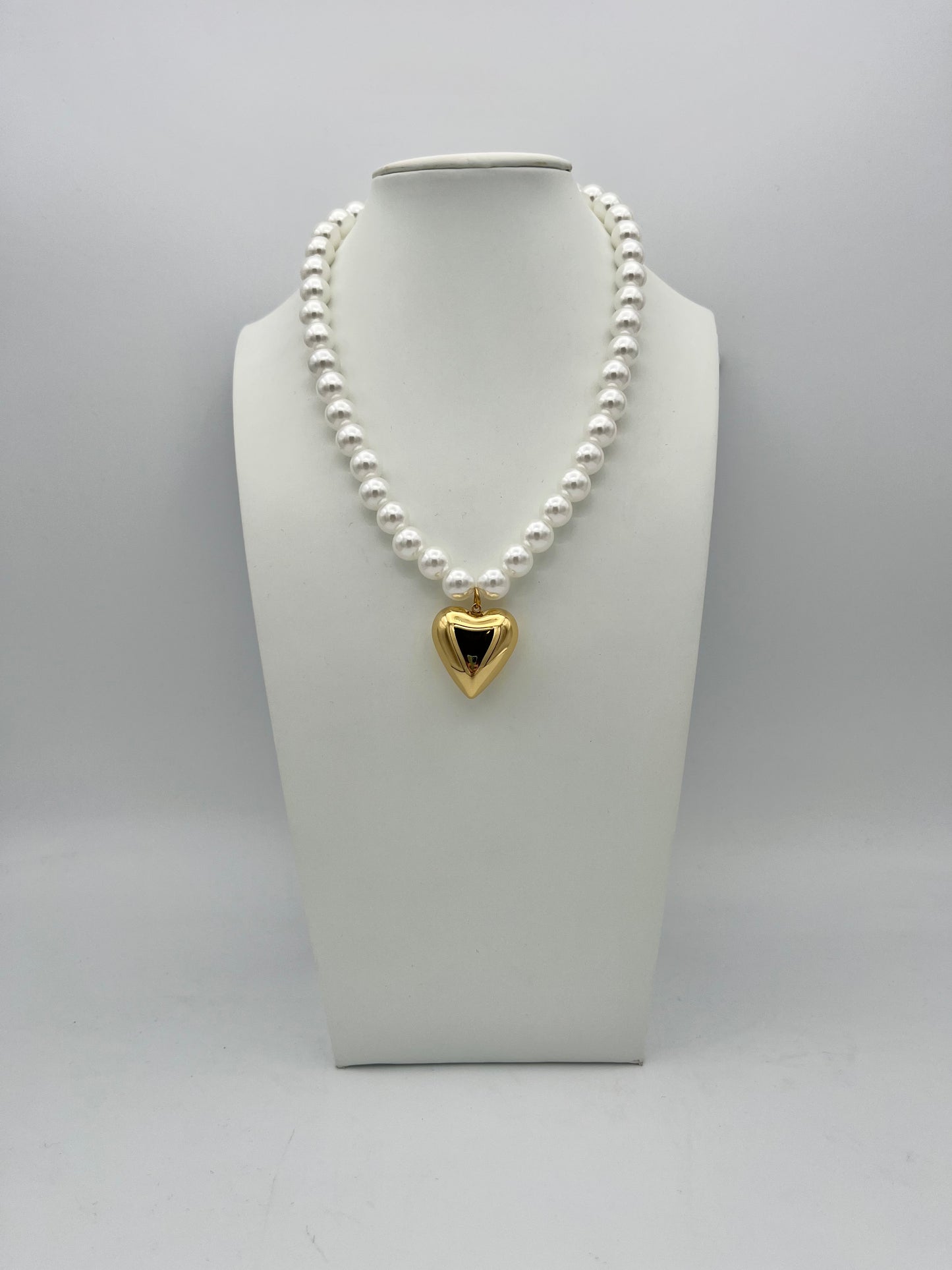 Collier coeur en perles