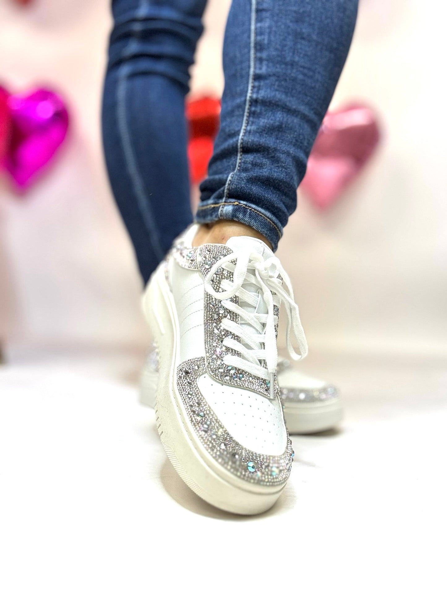 Corky's Clear Rhinestones Pregame Sneakers