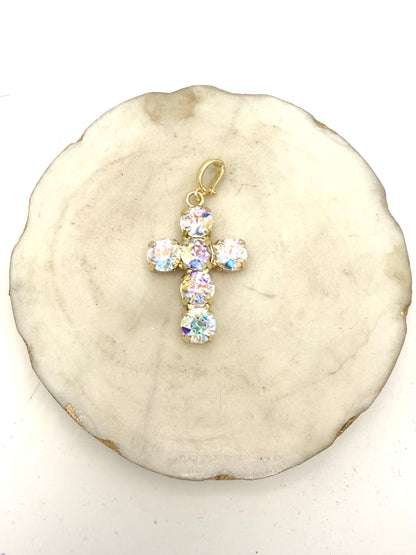 Mini Cross Charm in Gold AB