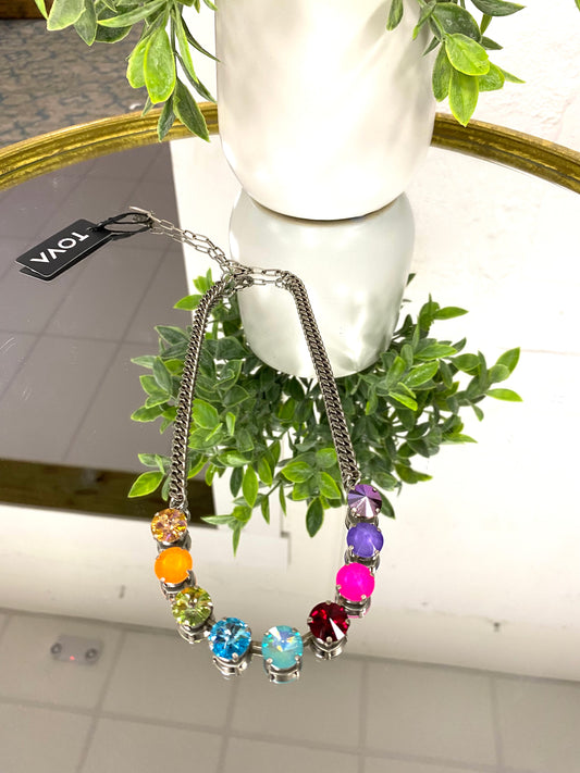 Tova Mini Sofia Necklace in Watermelon Rainbow - FINAL SALE
