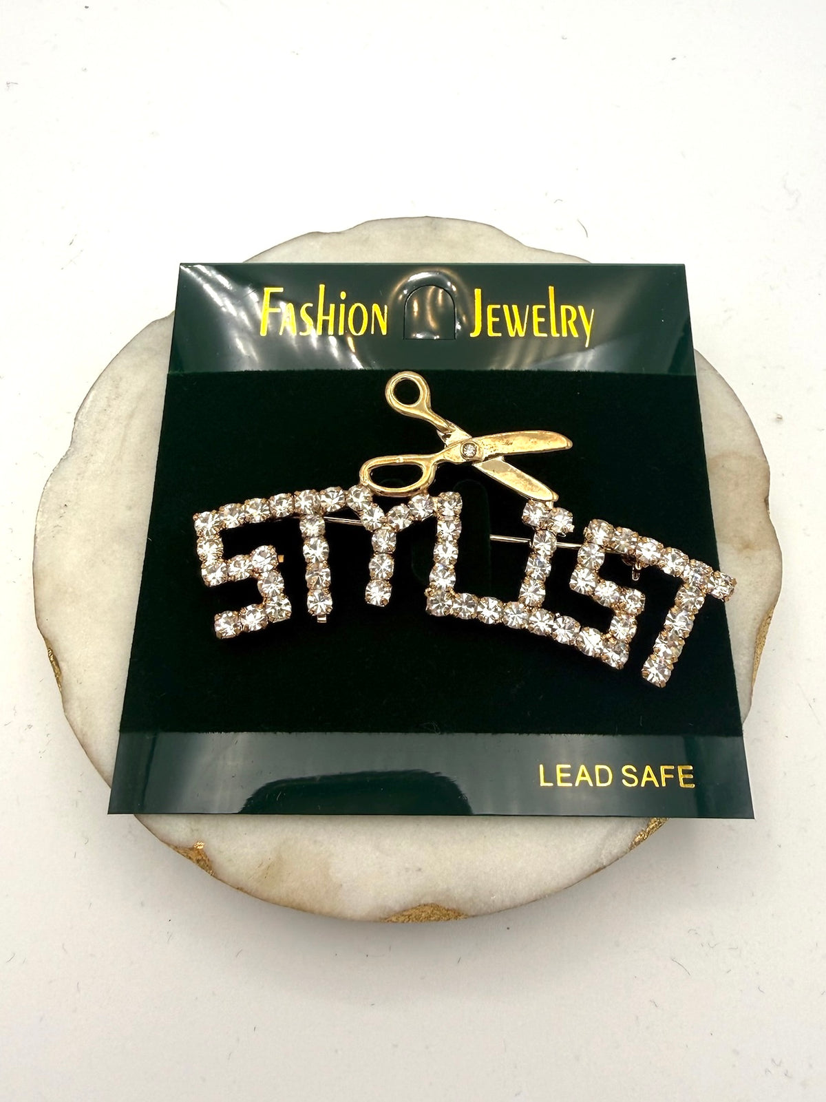 Stylist With Scissors Brooch