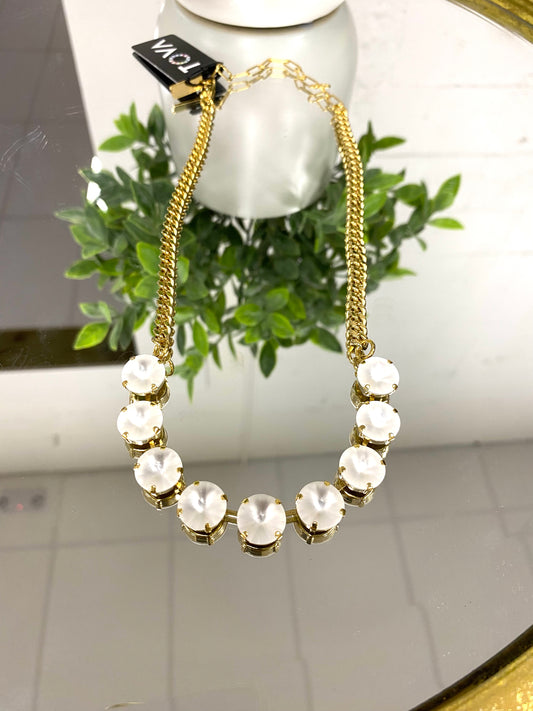 Tova Mini Sofia Necklace in White Matt - FINAL SALE