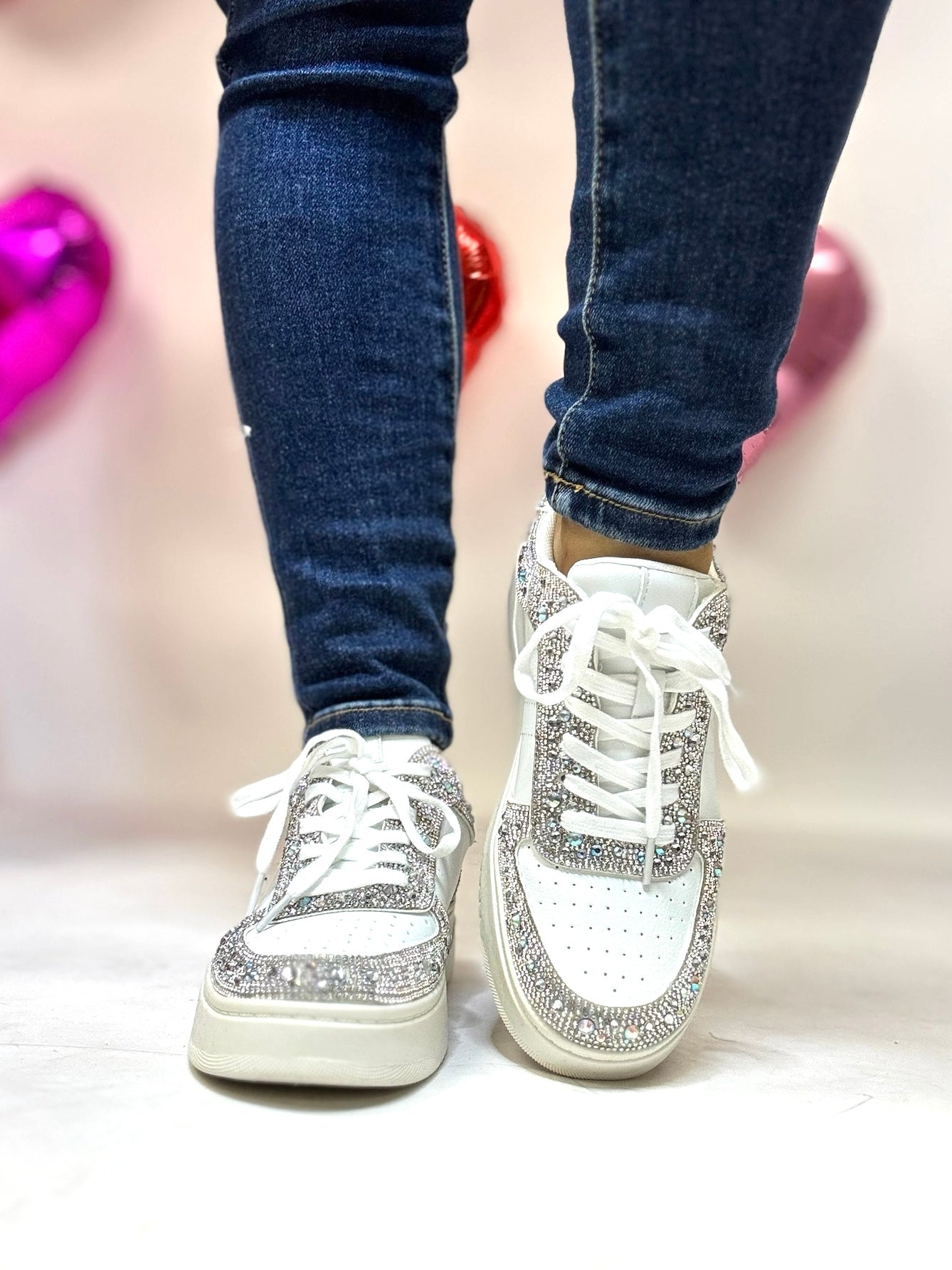 Corky's Clear Rhinestones Pregame Sneakers