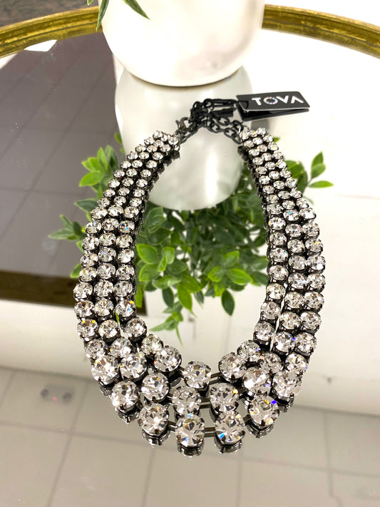 Tova Cinthia Necklace in Gunmetal Clear - FINAL SALE
