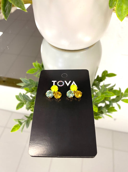 Tova Ines Earrings in Watermelon Electric Yellow - FINAL SALE