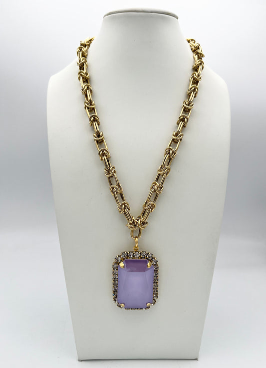 Tova Soleil Necklace in Lilac Ultra With Clear Border
