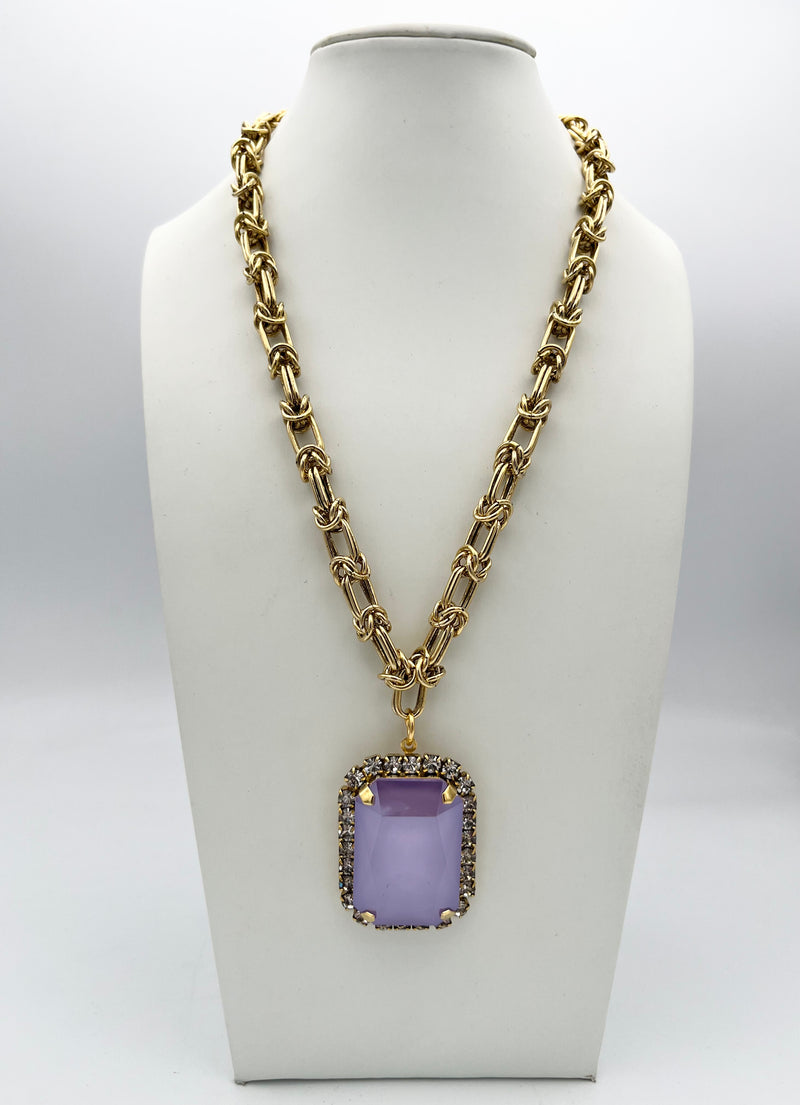 Tova Soleil Necklace in Lilac Ultra With Clear Border