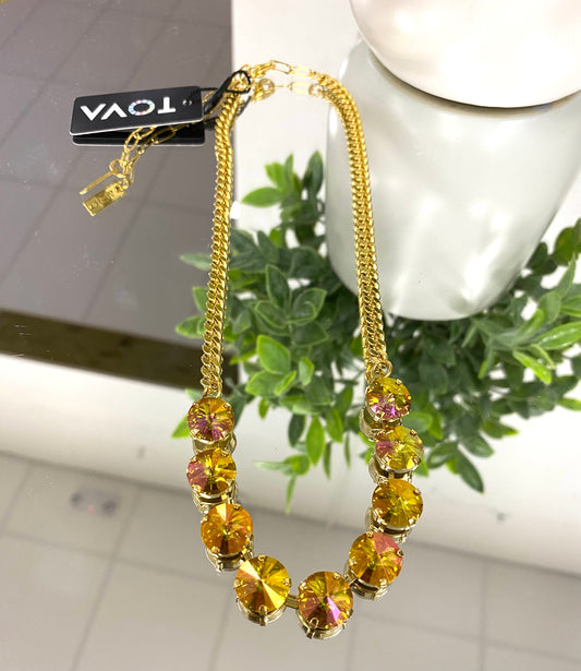 Tova Mini Sofia Necklace in Citrus Lime Brandy - FINAL SALE