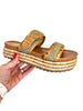 Corky's Tan Raffia Walk of Shame Sandals