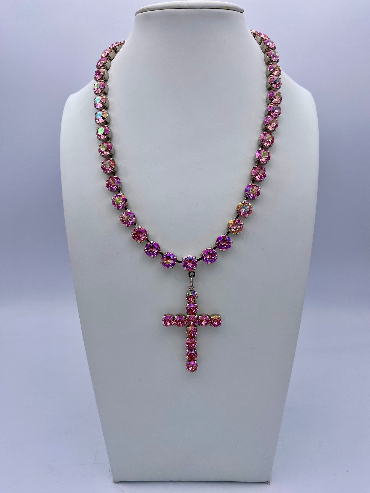 Tova Mini Donatella Necklace in Silver Light Rose Glimmer - FINAL SALE