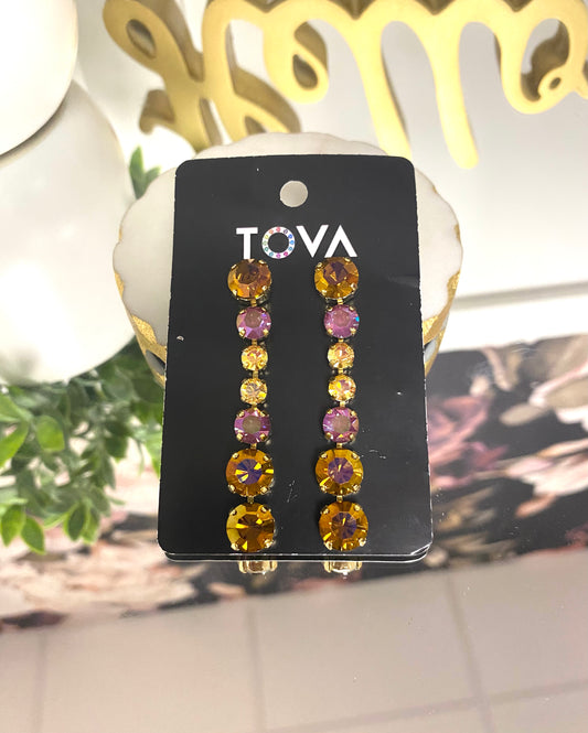 Tova Collins Earrings in Maroon - FINAL SALE