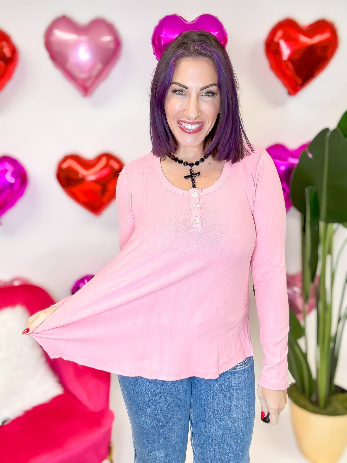 Pink Rose Top - Reg/Curvy