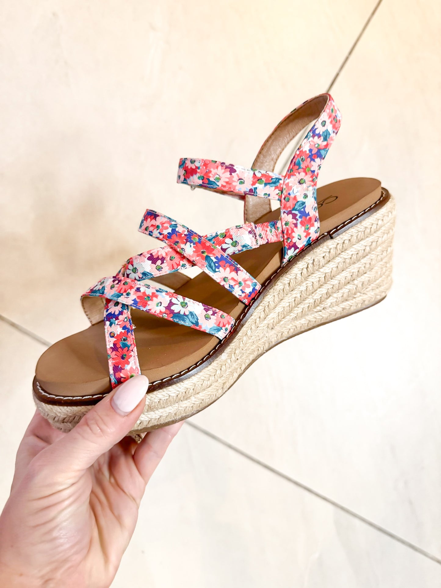 Presale: Corky's Red Mini Floral All Nighter Wedges