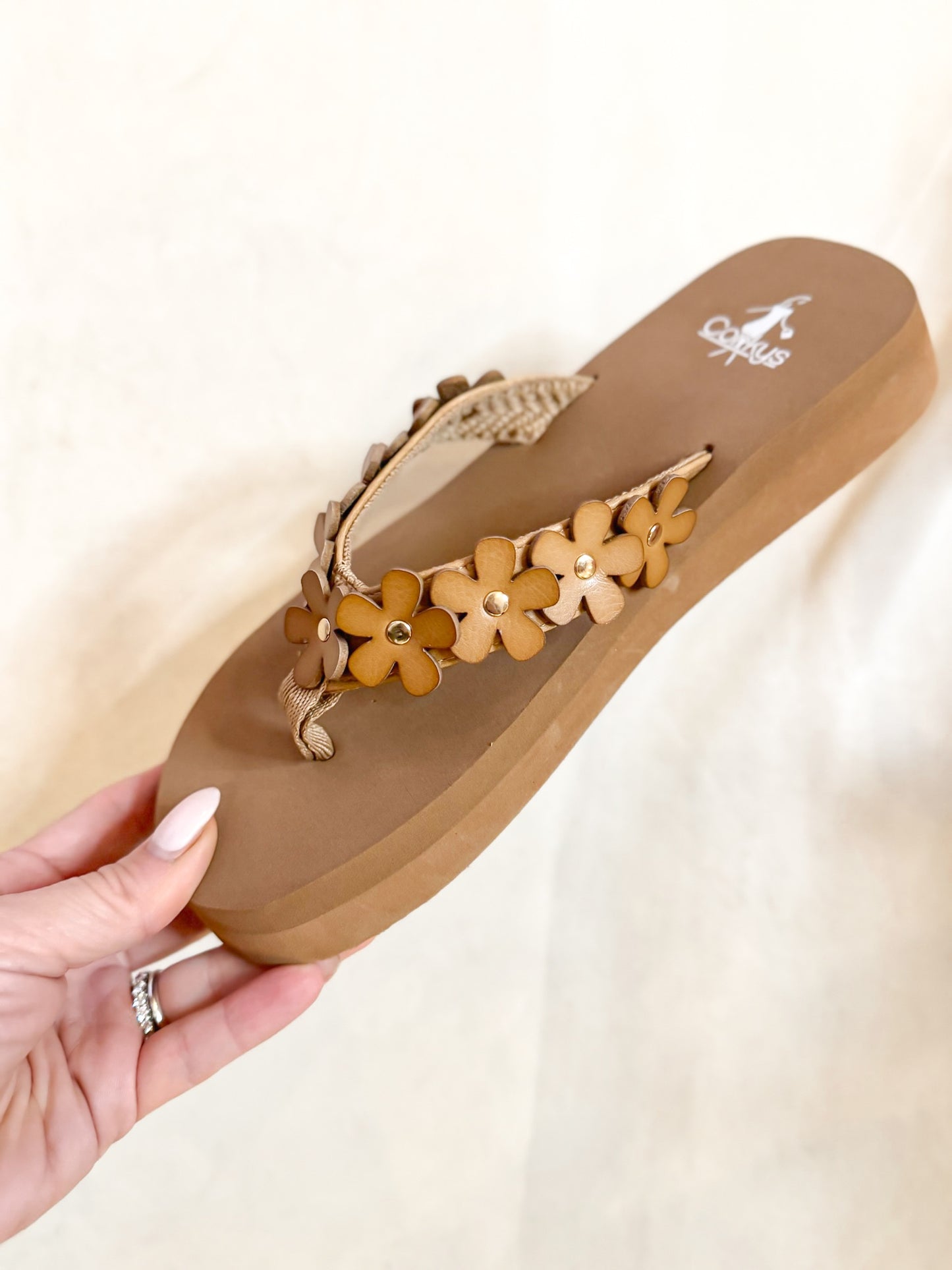 Presale: Corky's Caramel No Running Flip Flops