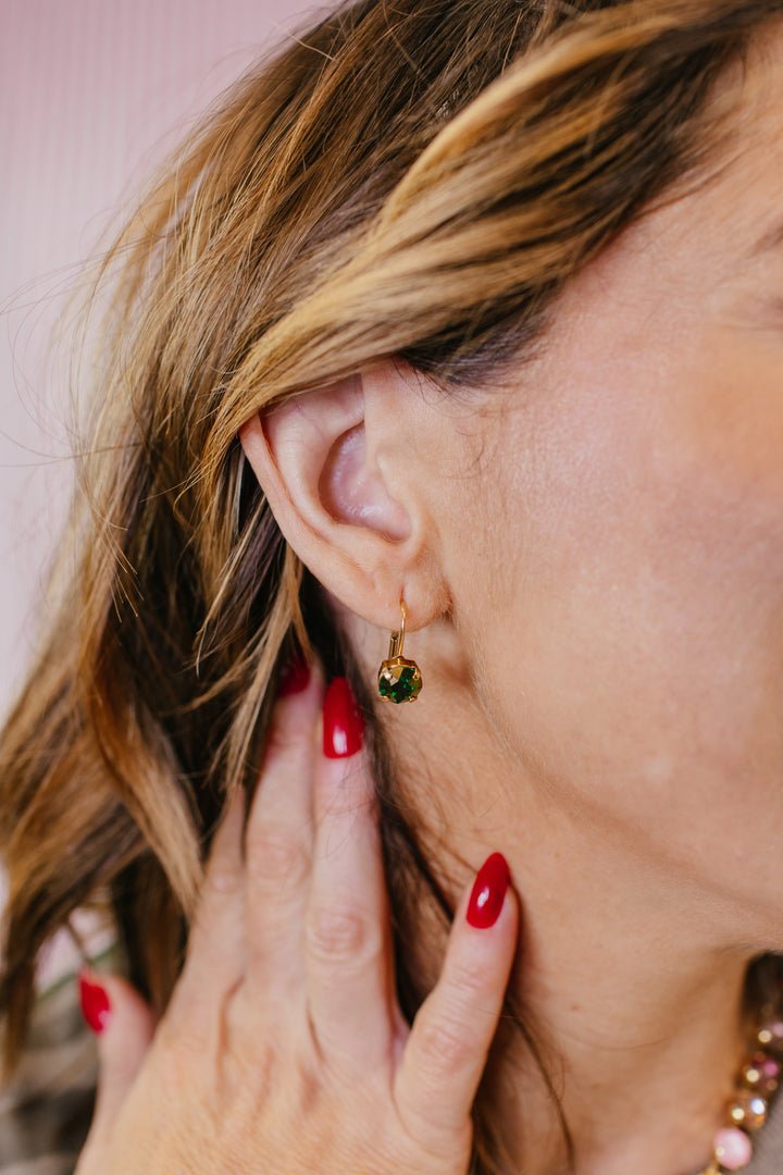 Tova Oakland Hook Earrings in Majestic Green Brandy