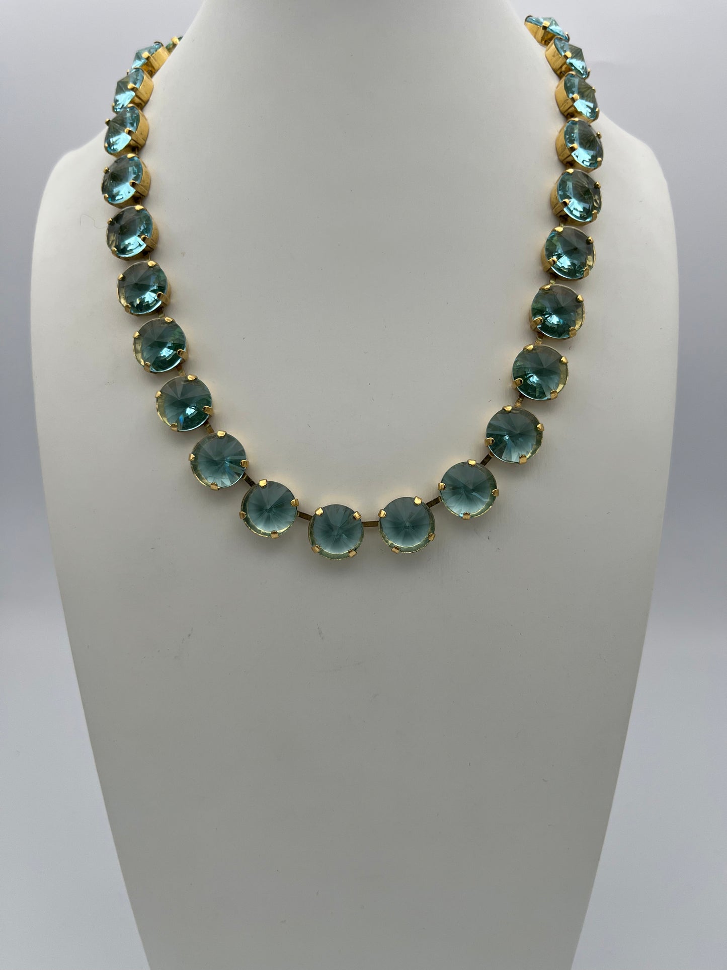 Tova Sofia Necklace in Aqua Bohemica Unfoiled