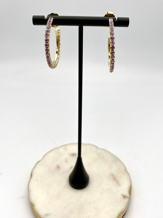 Tova Slim Hoops in Violet