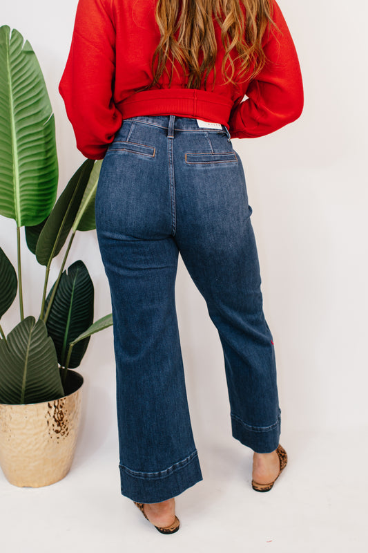 Risen Retro Stitch Crop Jeans - Reg & Curvy