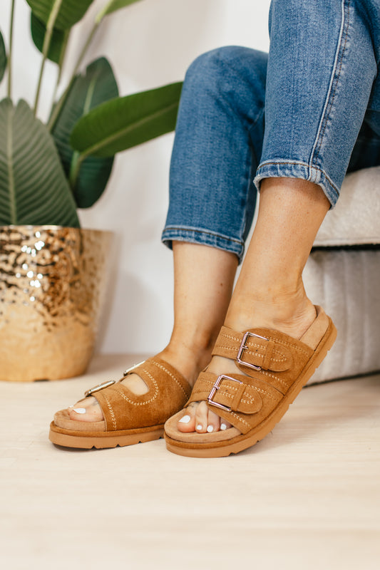 Corky's Tobacco Faux Suede Smitten Sandals