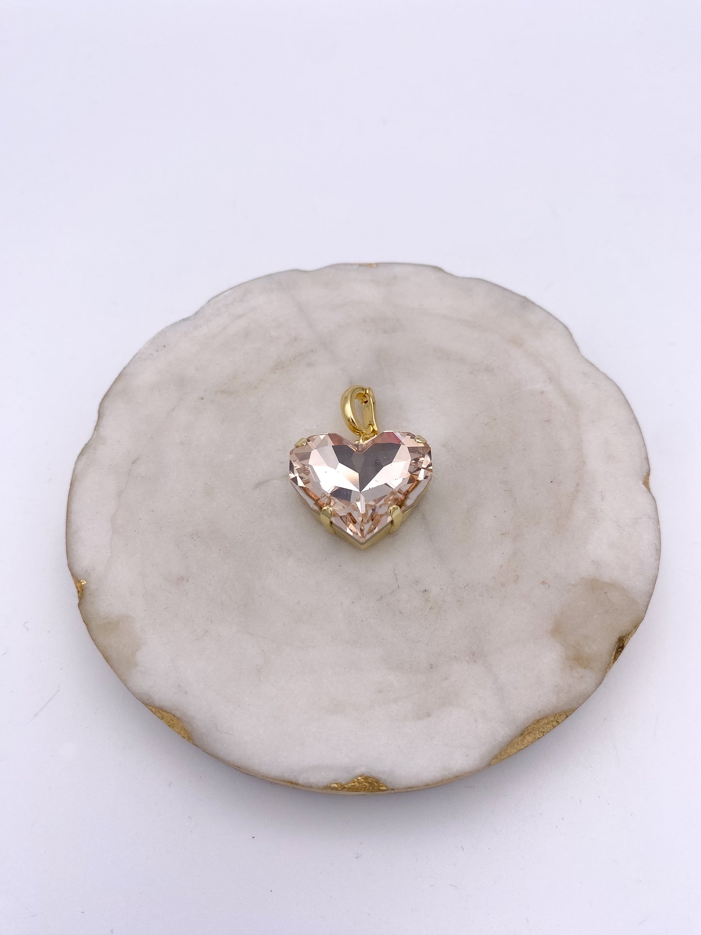 Medium Heart Charm in Caramel Pink
