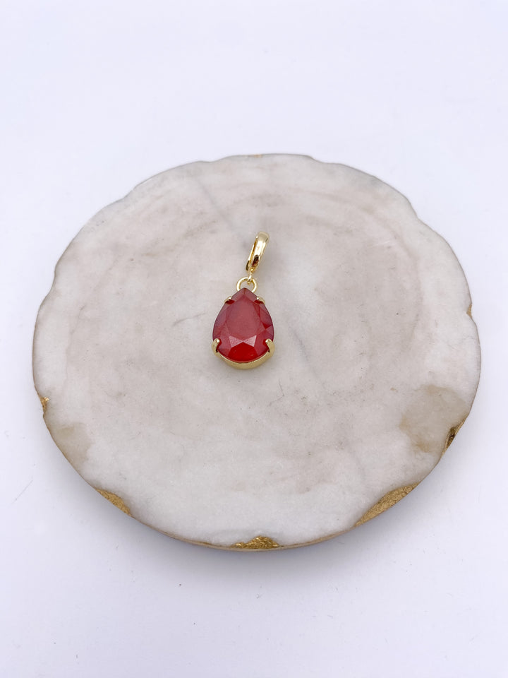Teardrop Charm in Ruby