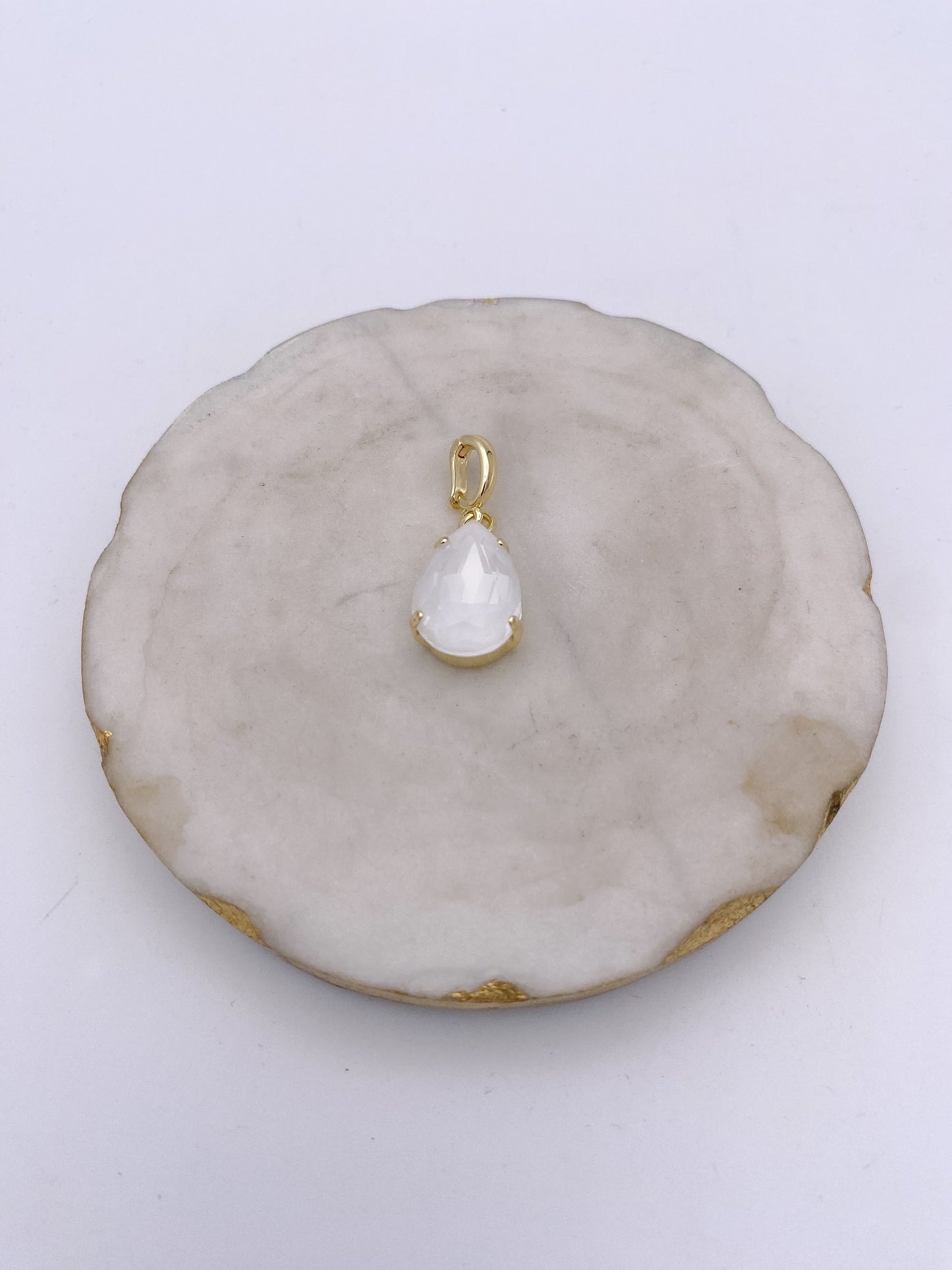 Teardrop Charm in White