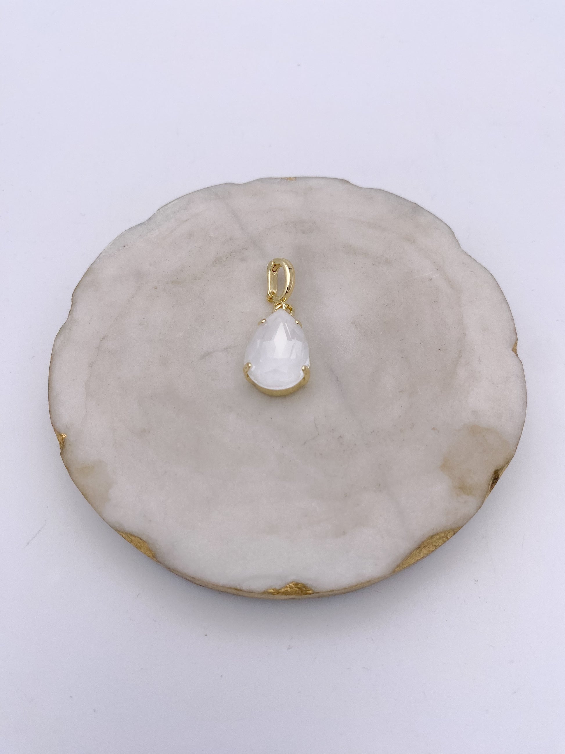 Teardrop Charm in White