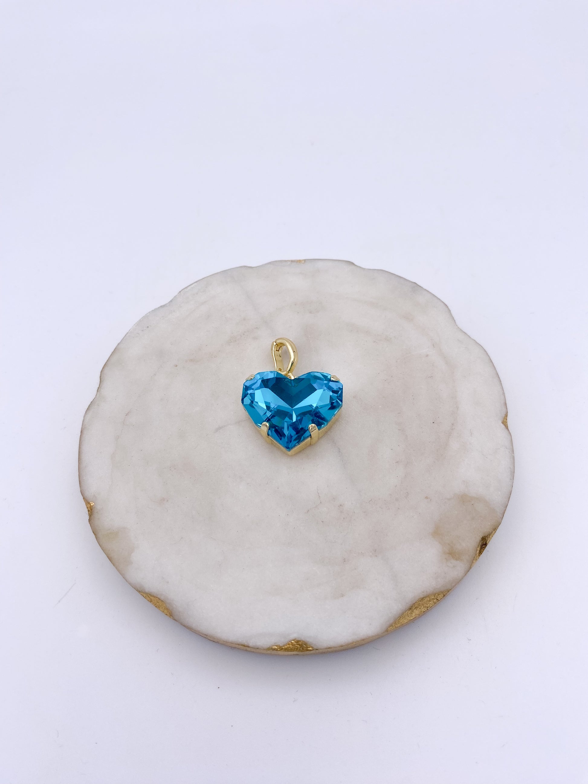 Medium Heart Charm in Blue Wonder