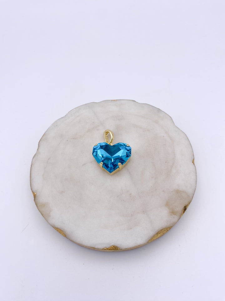 Medium Heart Charm in Blue Wonder