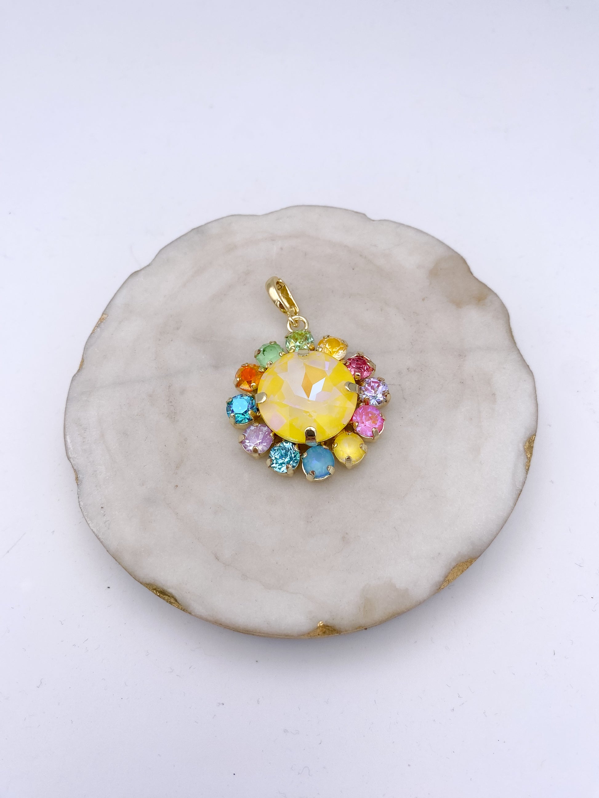 Pixie Dust Round Charm in Yellow
