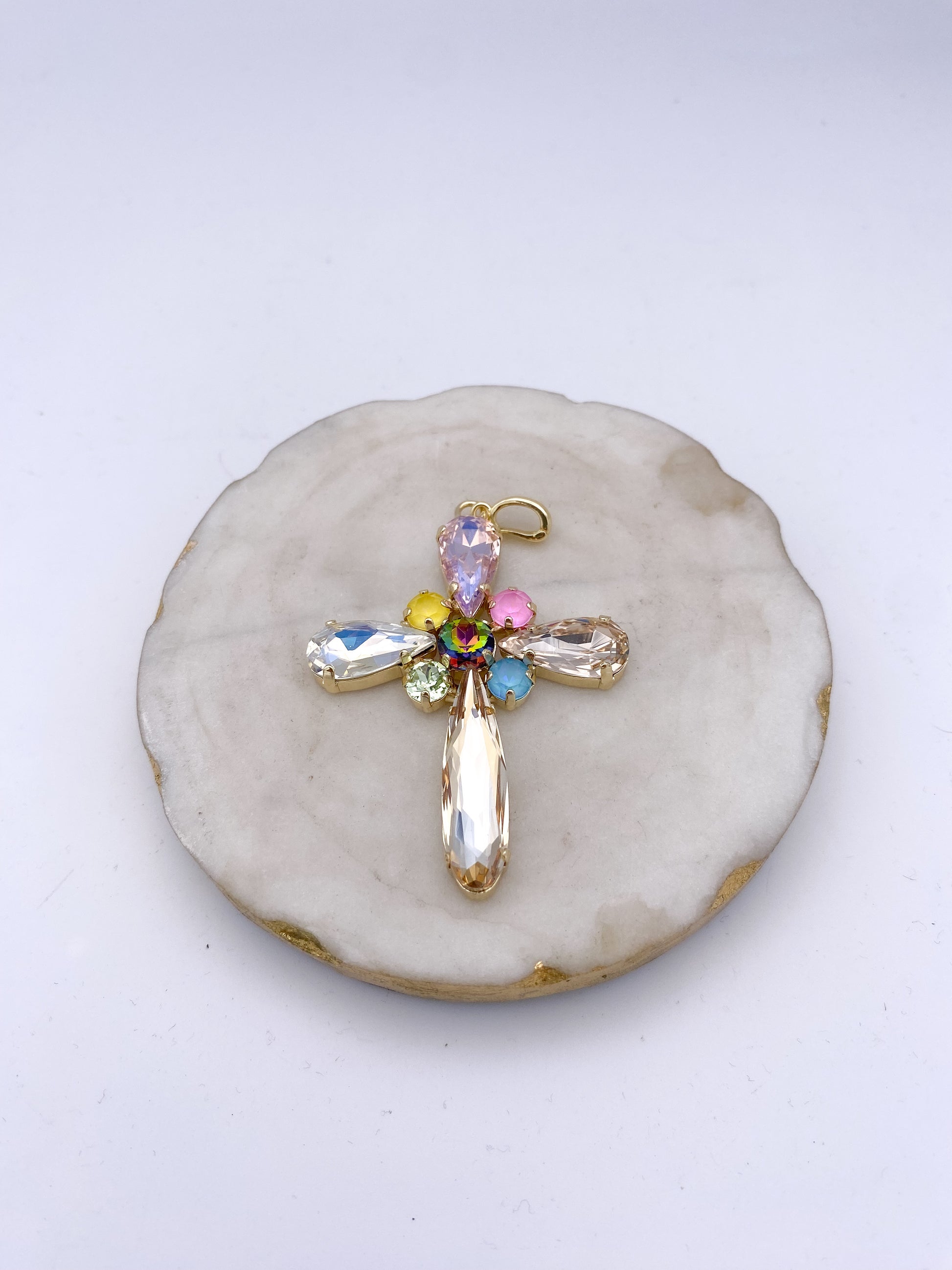 Radiant Bloom Large Cross Charm