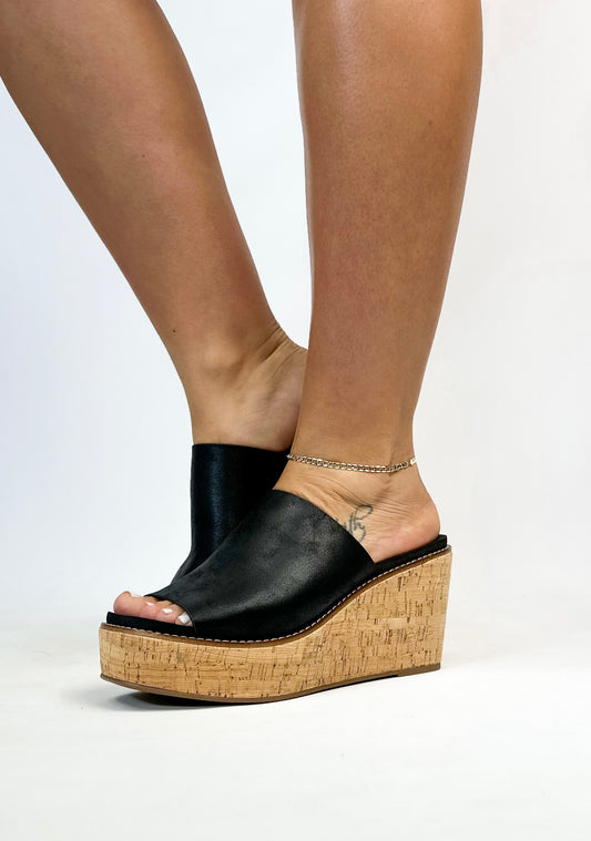 Corkys Black Oil PU Mugshot Sandals - FINAL SALE