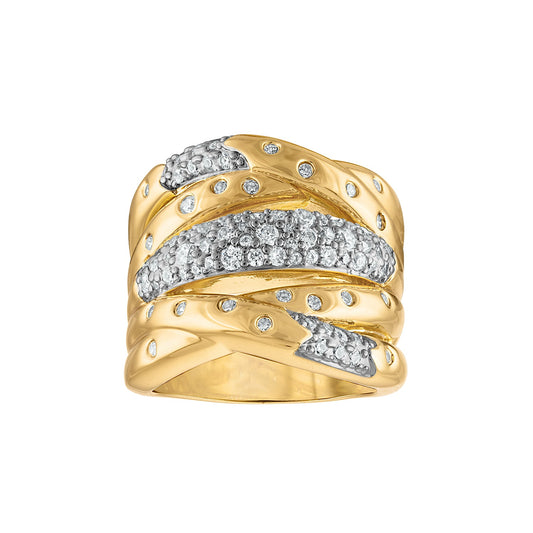Knot Pave Ring in Silver/Gold
