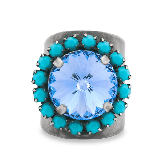 Tova Jacci Ring in Antique Silver Light Sapphire
