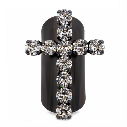 Tova Jalus Ring in Gunmetal Clear