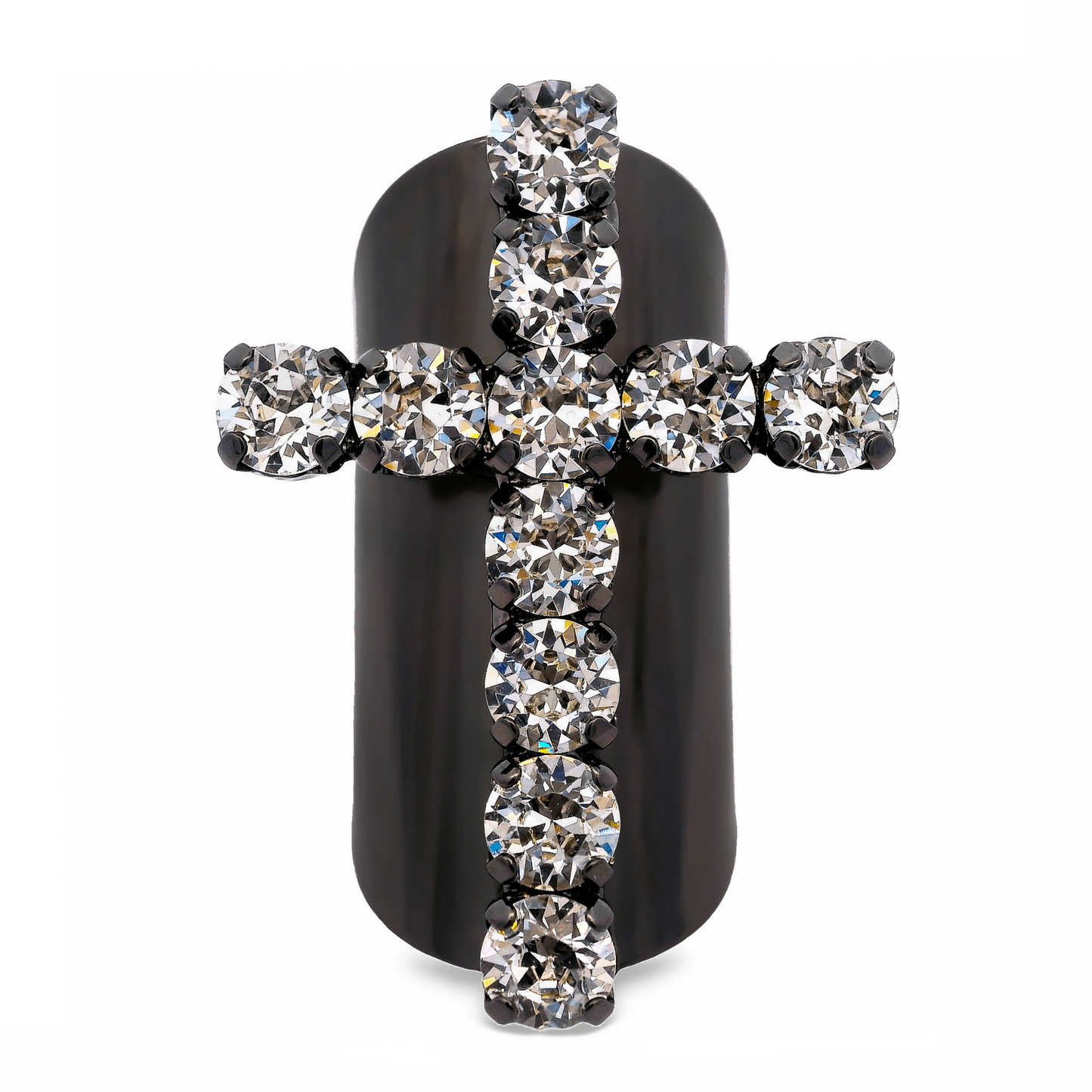 Tova Jalus Ring in Gunmetal Clear